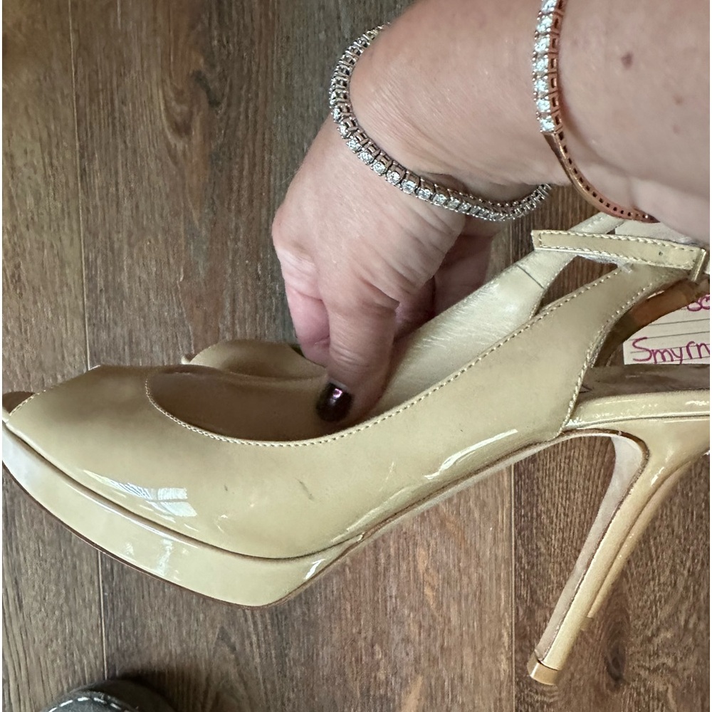 Jimmy Choo Open Toe Slingback Pump. Size 37